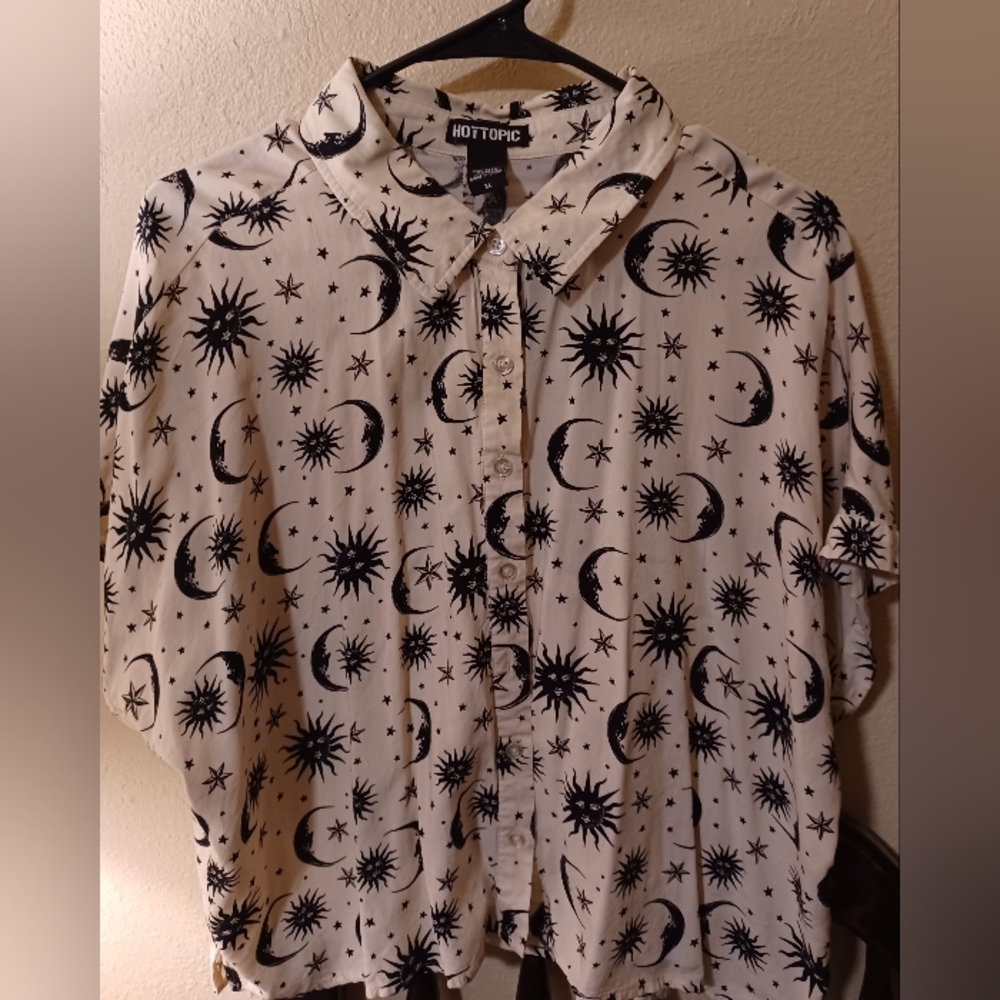Button down moon & stars blouse